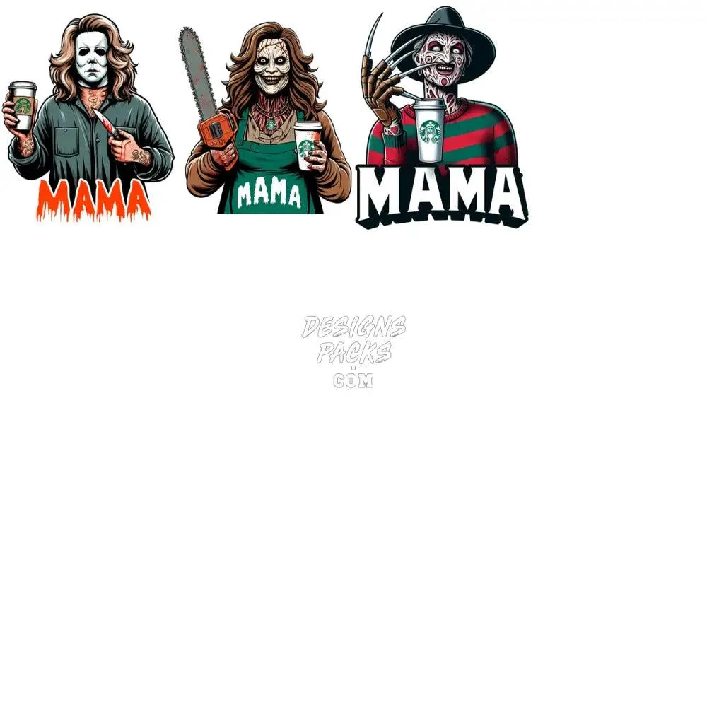 14 Mother's Day Halloween Mom Designs Bundle PNG