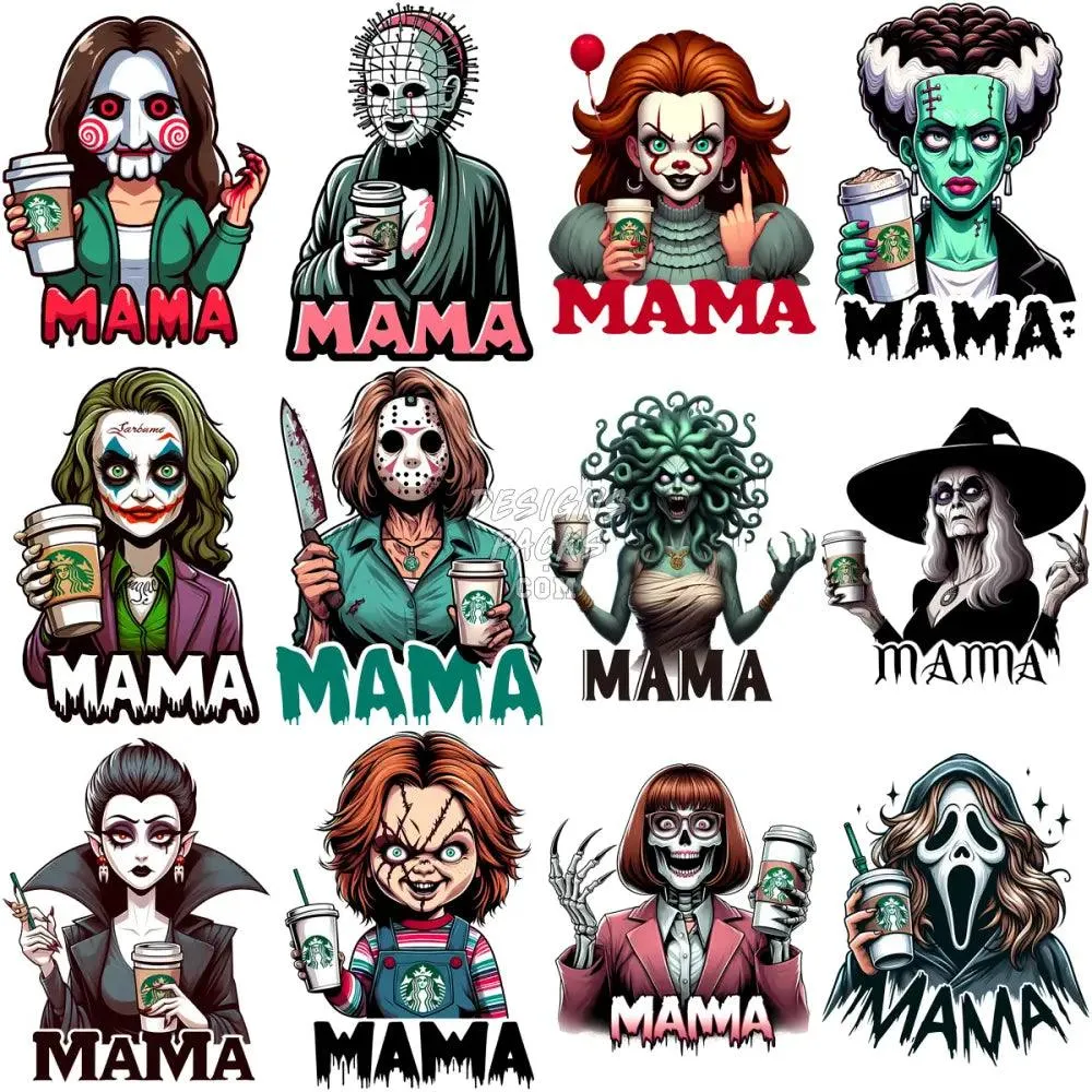 14 Mother's Day Halloween Mom Designs Bundle PNG