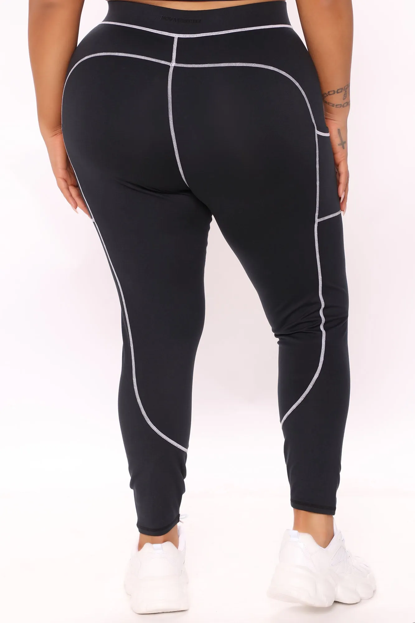 All You Got Active Contrast Stitch Super Soft Legging - Black