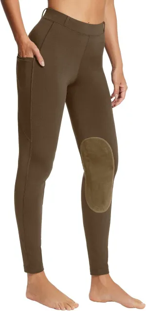 baleaf Women's Riding Pants Equestrian Breeches Knee-Patch Horse Riding Tights Horseback Belt Loops Pockets UPF50 