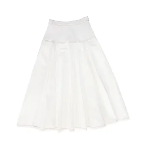 BAMBOO CONTRAST COLOR STITCH MAXI SKIRT