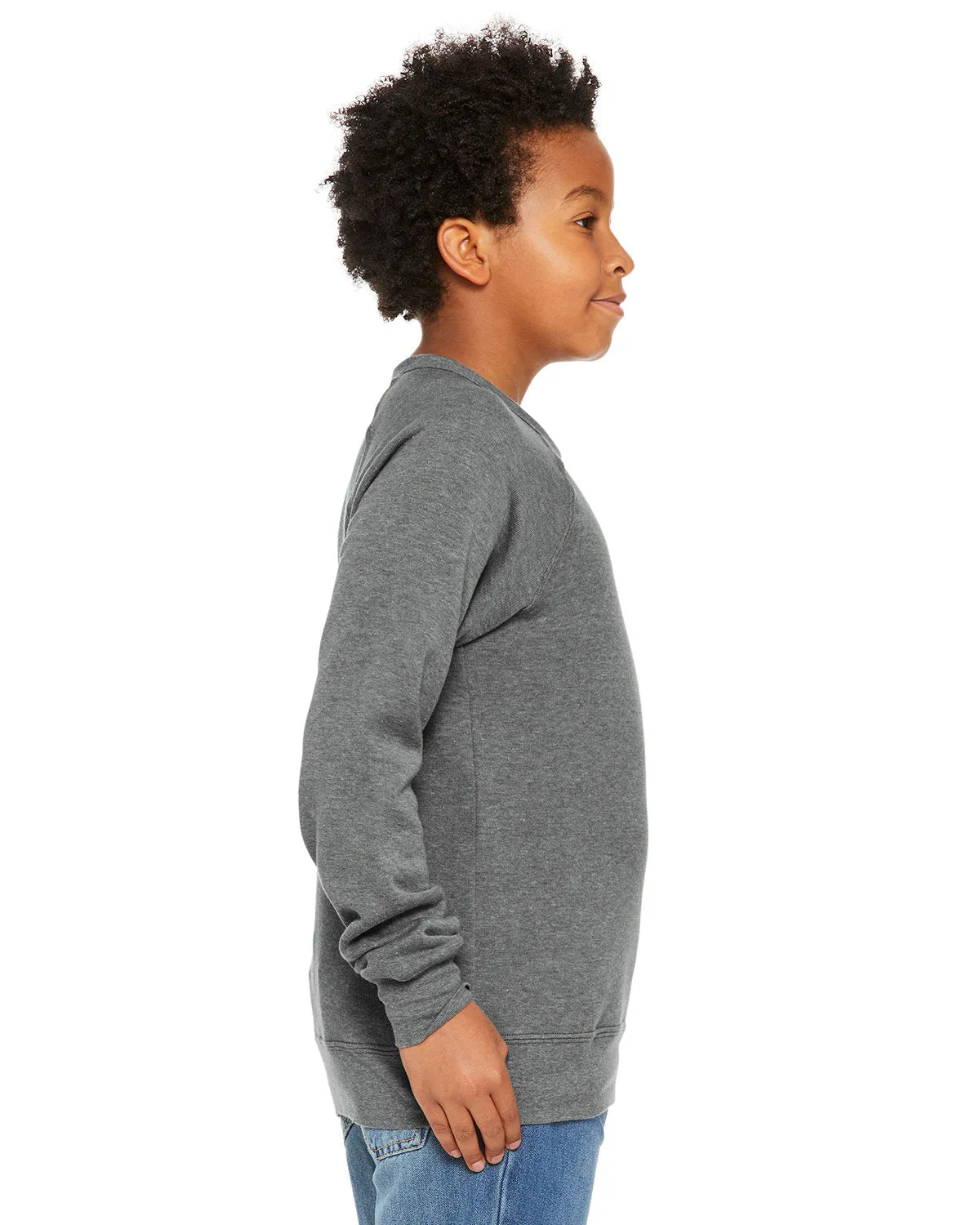 Bella   Canvas 3901Y Youth Sponge Fleece Raglan Sweatshirt