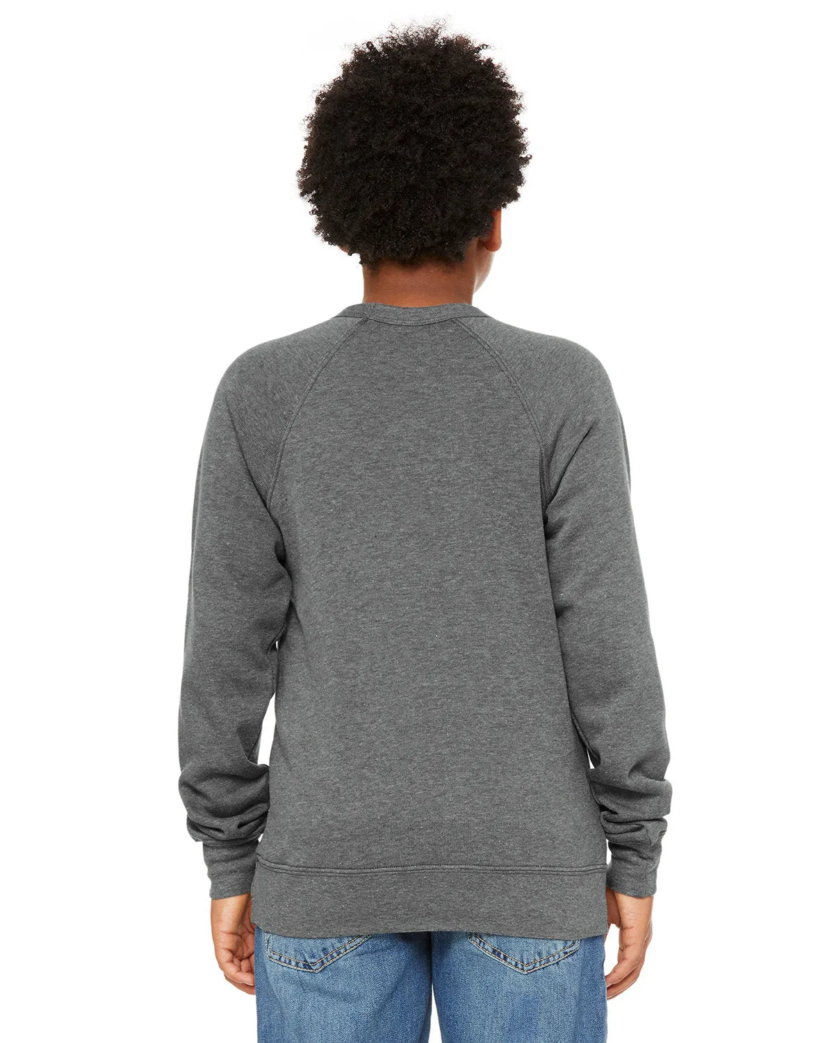Bella   Canvas 3901Y Youth Sponge Fleece Raglan Sweatshirt