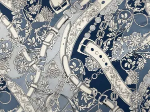 Belt Buckle Printed Jersey Fabric