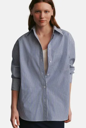 Big Joe Shirt In Awning Lady Stripe White/Indigo