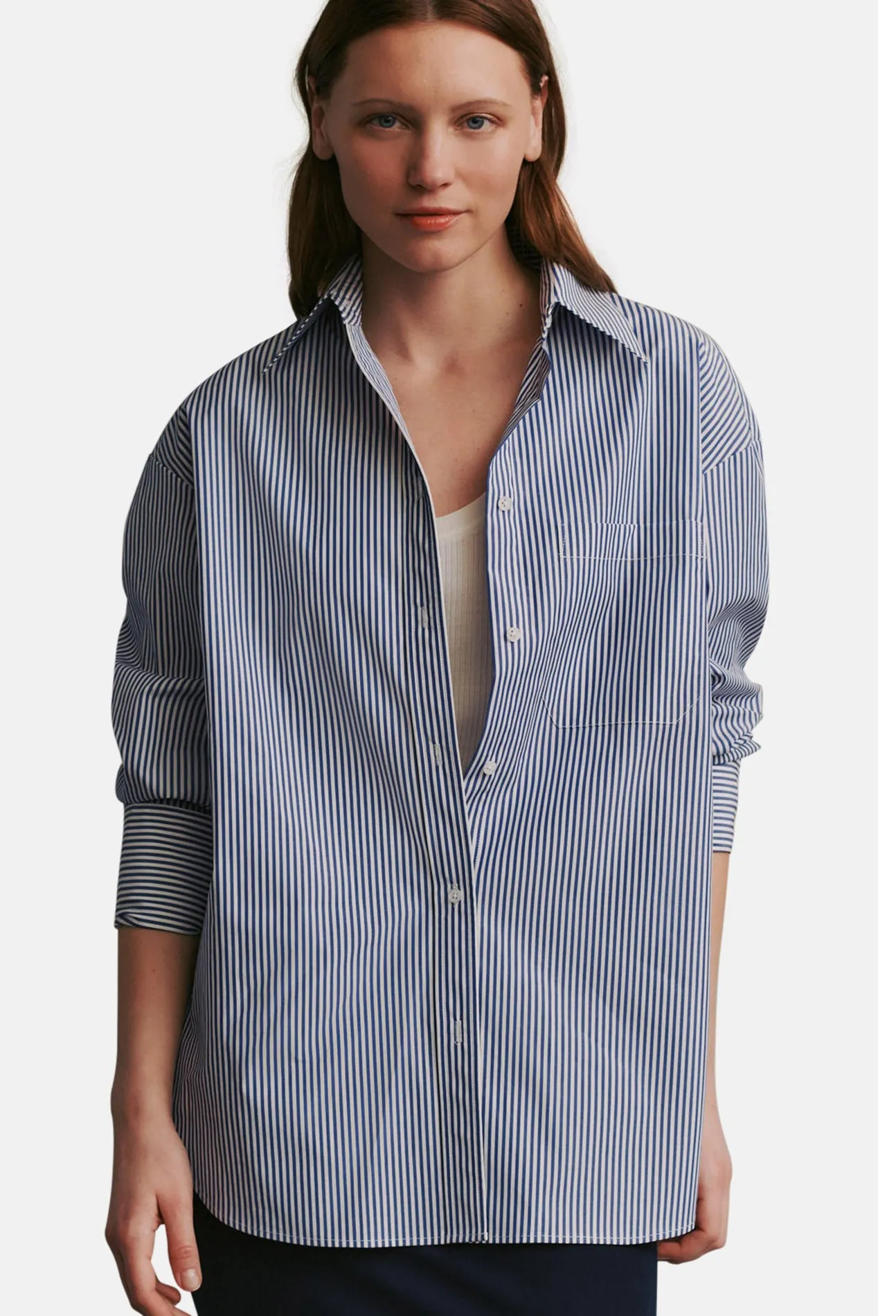 Big Joe Shirt In Awning Lady Stripe White/Indigo