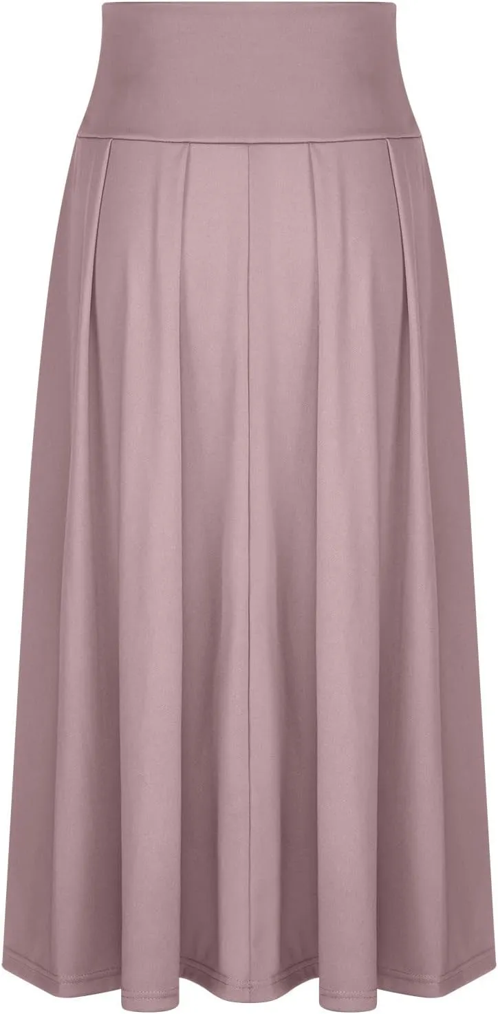 BTDECLAR Women's Elegant Flowy Long Skirts Trendy High Waisted Tie Front Pleated Swing Formal A Line Maxi Skirt Ankle Length