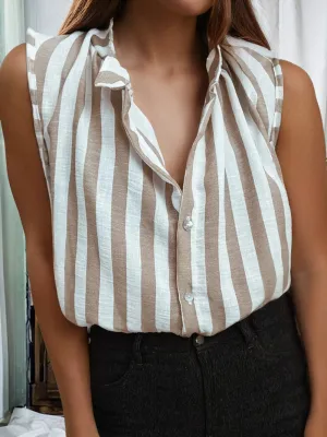 Button Down Sleeveless Shirt