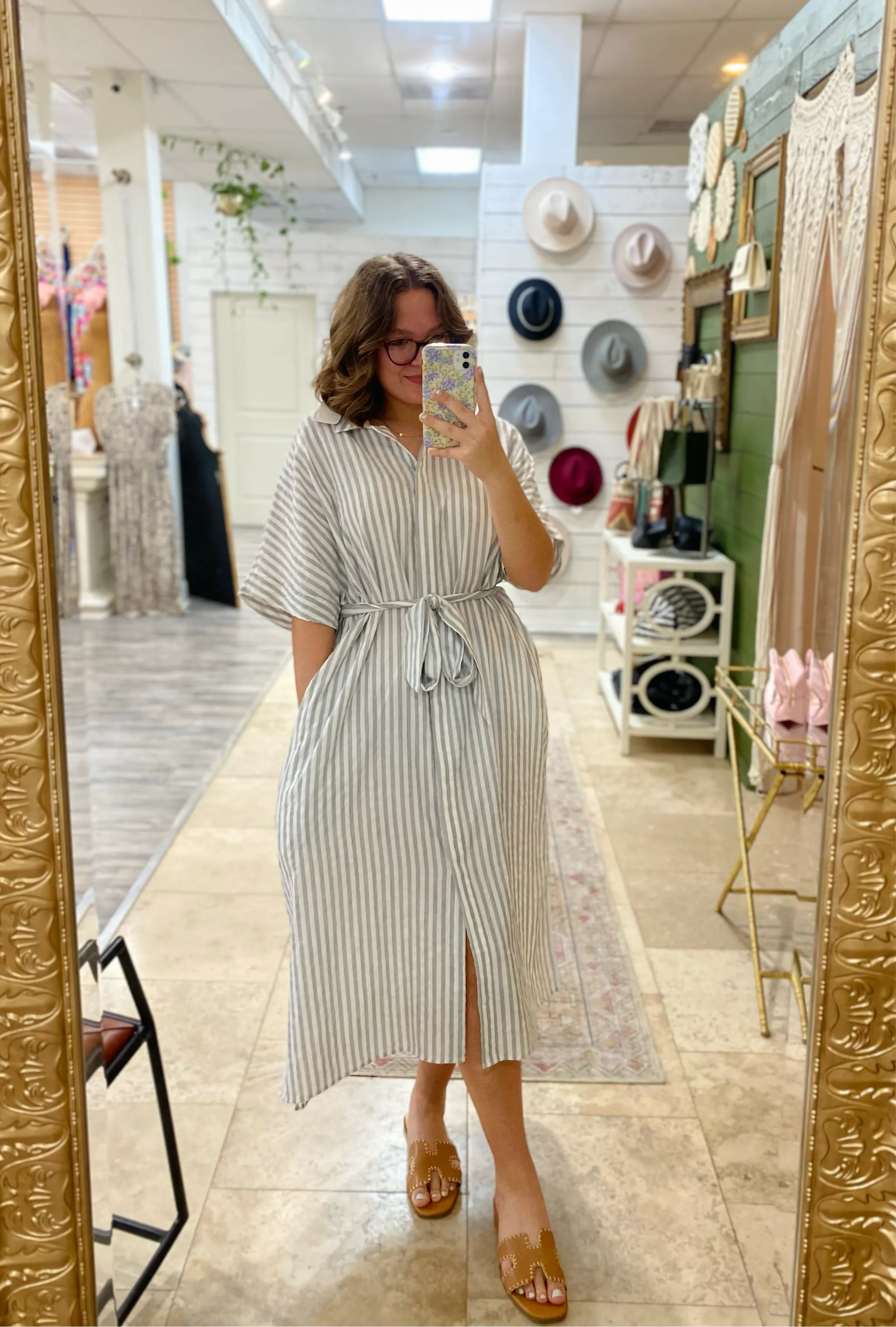 Button Down Stripe Dress