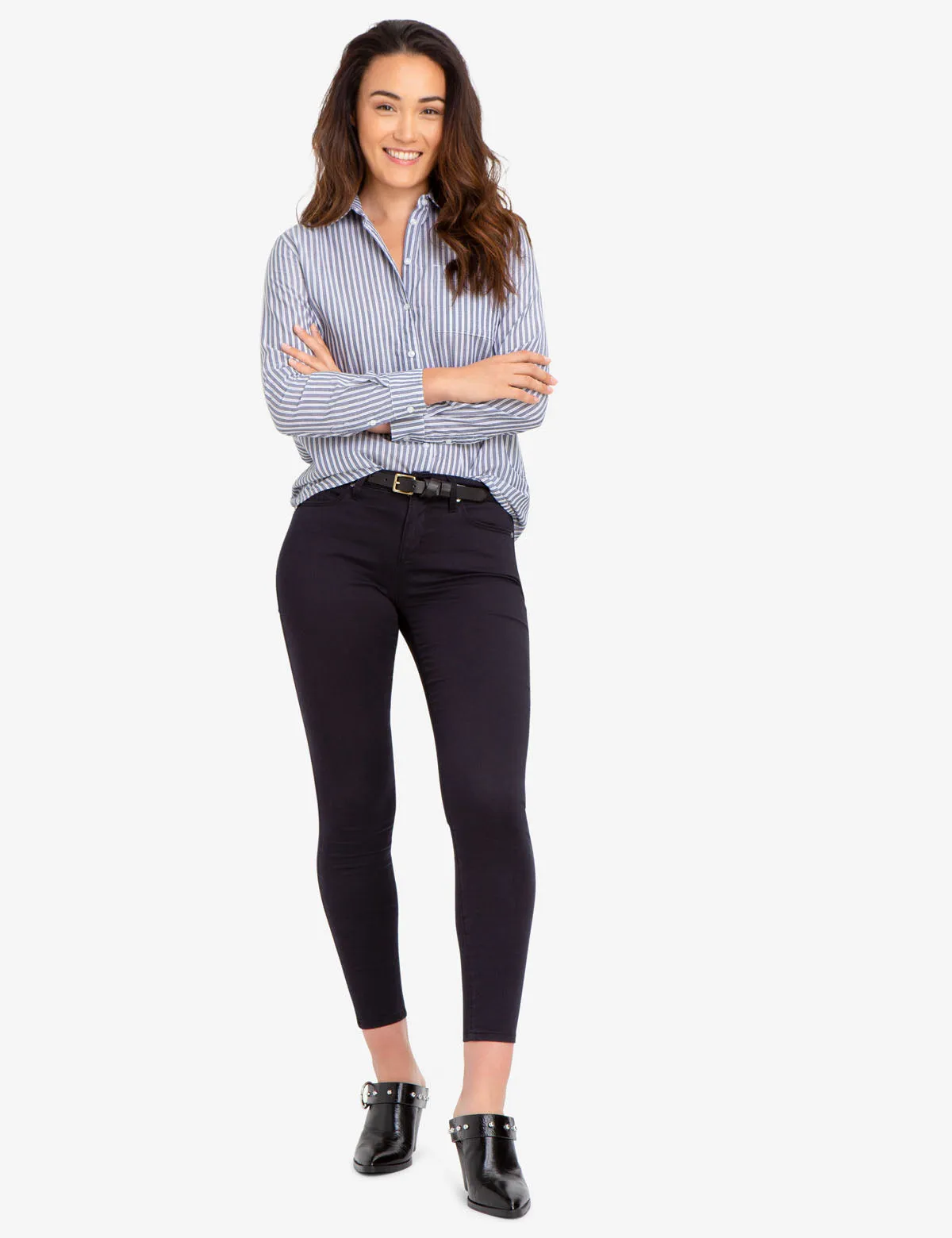 BUTTON POCKET STRIPED SHIRT