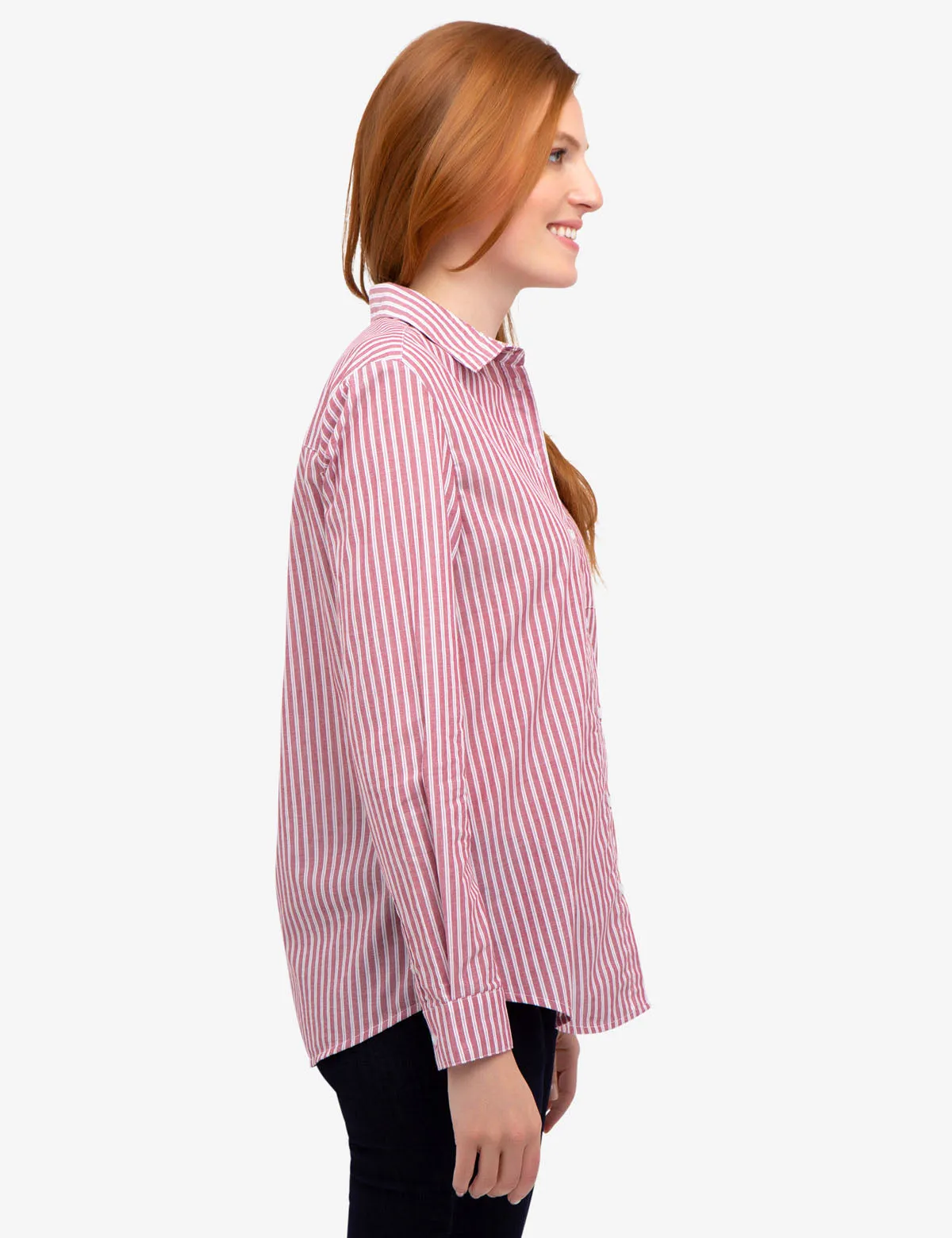 BUTTON POCKET STRIPED SHIRT