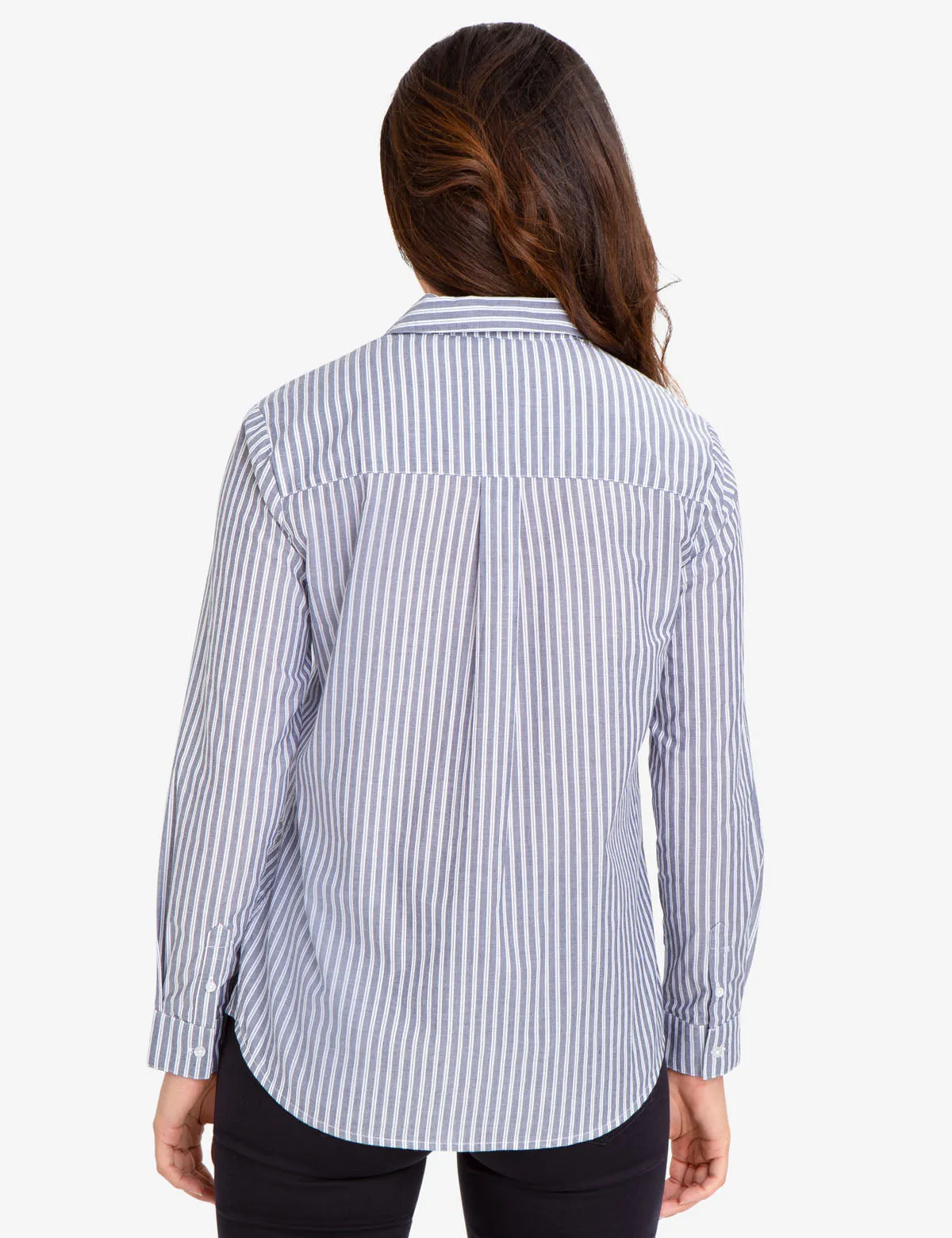 BUTTON POCKET STRIPED SHIRT