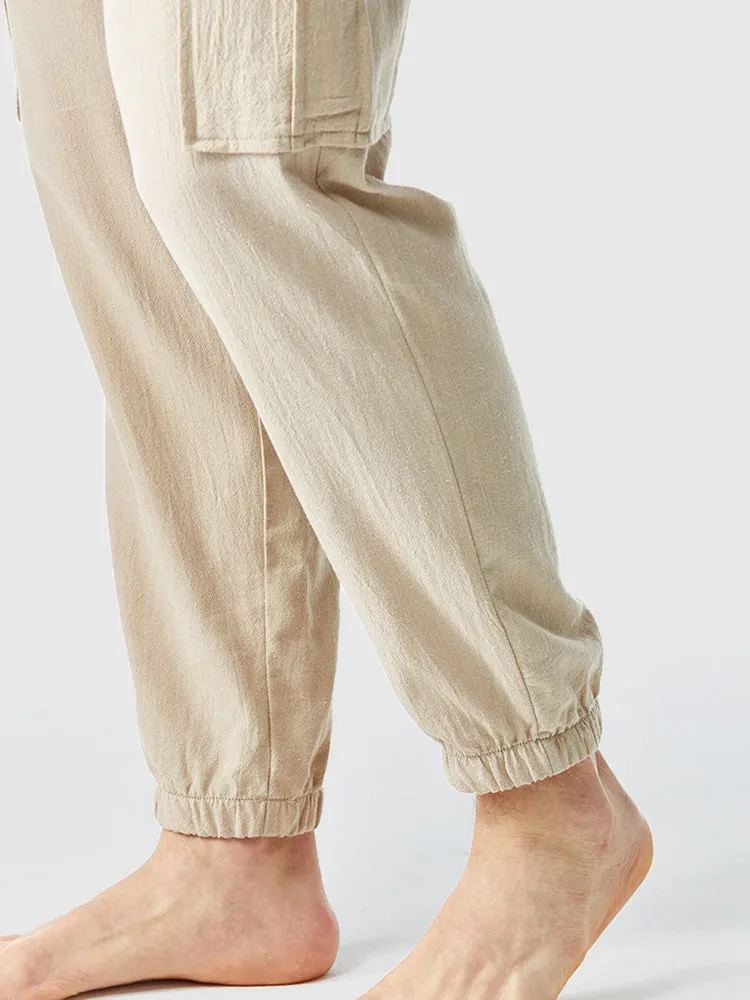 Casual Soft Cotton Linen Drawstring Pants