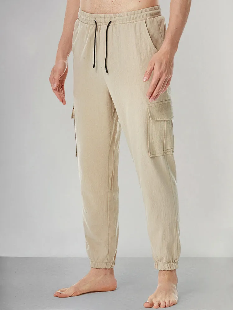 Casual Soft Cotton Linen Drawstring Pants