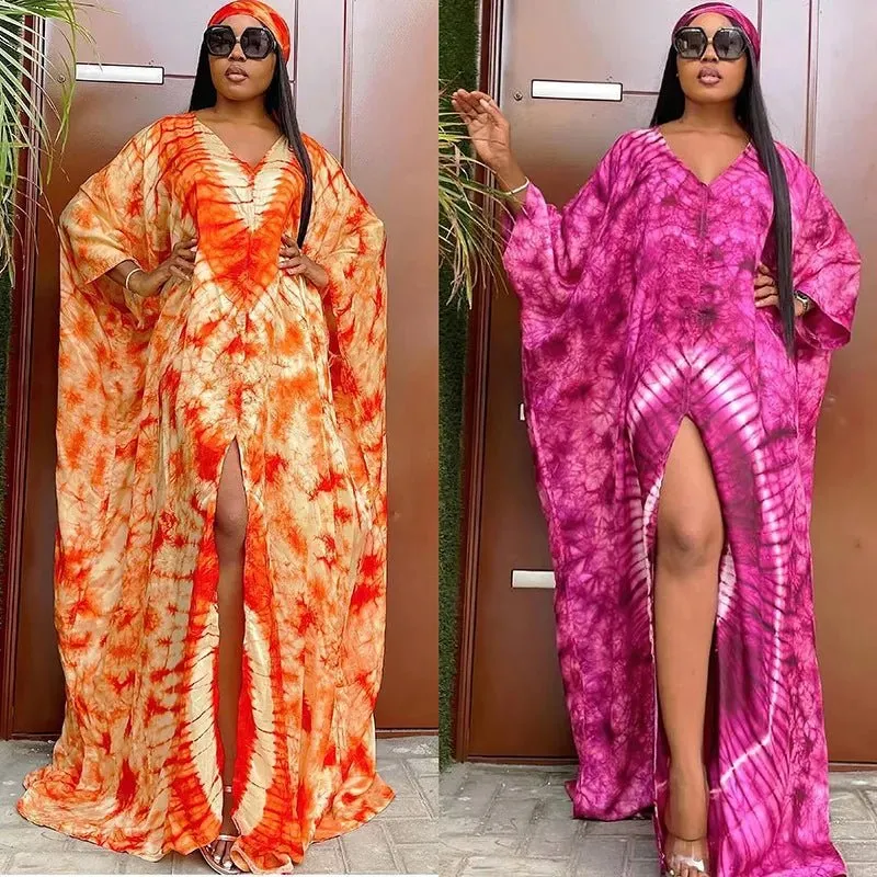 Chic Plus-Size African Dashiki Abaya Maxi Dress: Ankara Inspired Fashion for Spring and Autumn