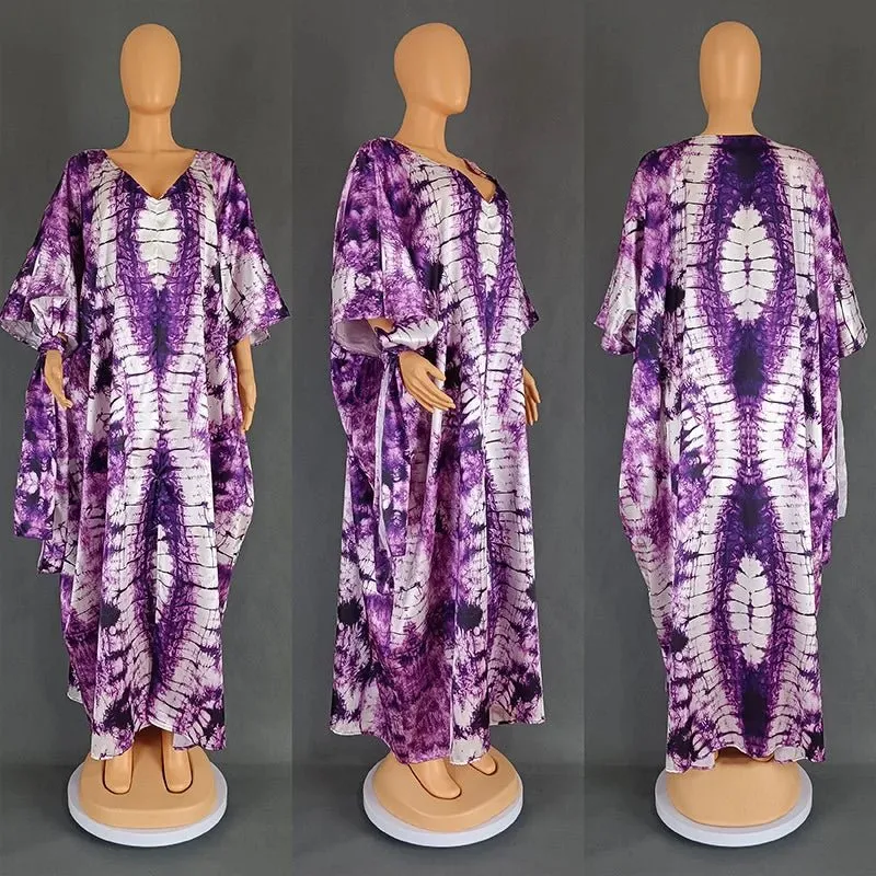 Chic Plus-Size African Dashiki Abaya Maxi Dress: Ankara Inspired Fashion for Spring and Autumn