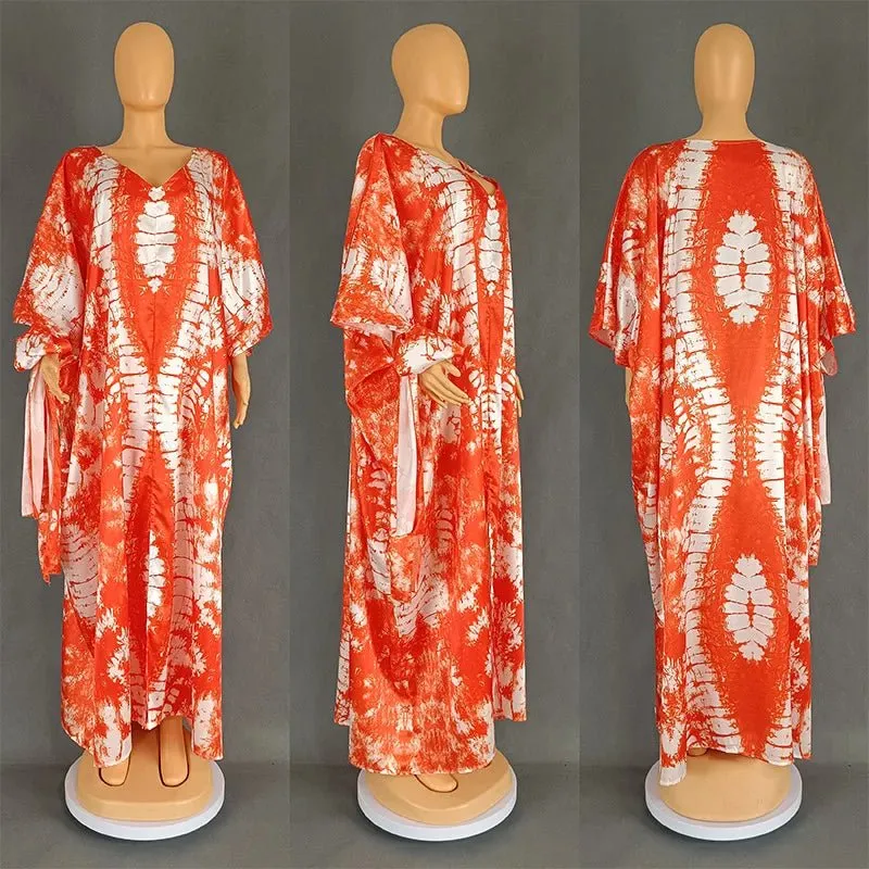 Chic Plus-Size African Dashiki Abaya Maxi Dress: Ankara Inspired Fashion for Spring and Autumn