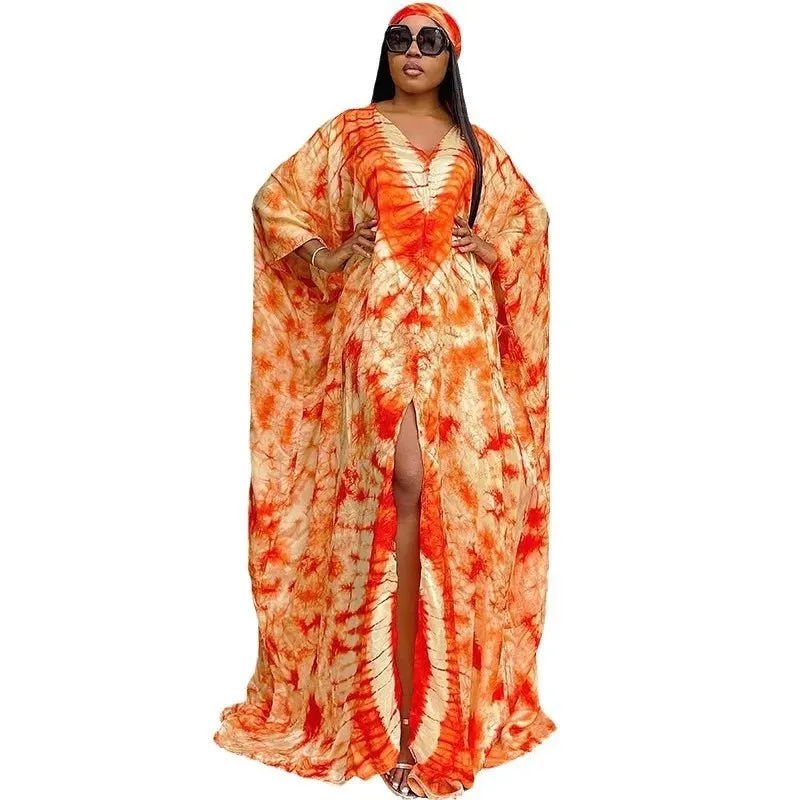 Chic Plus-Size African Dashiki Abaya Maxi Dress: Ankara Inspired Fashion for Spring and Autumn