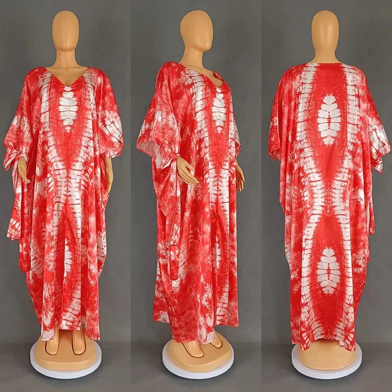 Chic Plus-Size African Dashiki Abaya Maxi Dress: Ankara Inspired Fashion for Spring and Autumn