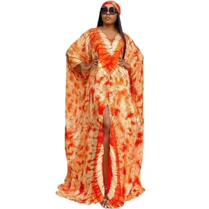 Chic Plus-Size African Dashiki Abaya Maxi Dress: Ankara Inspired Fashion for Spring and Autumn