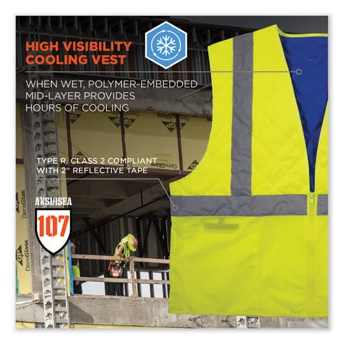 Chill-its 6668 Class 2 Hi-vis Safety Cooling Vest, Polymer, 2x-large, Lime, Ships In 1-3 Business Days