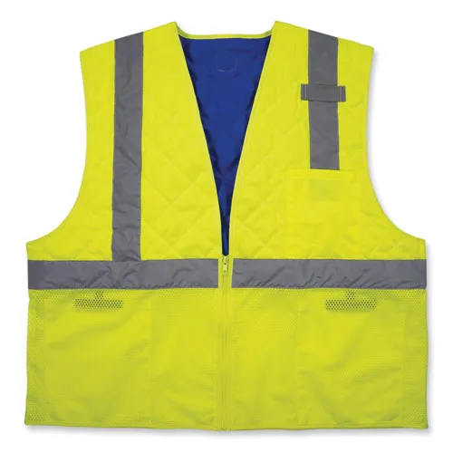 Chill-its 6668 Class 2 Hi-vis Safety Cooling Vest, Polymer, 2x-large, Lime, Ships In 1-3 Business Days