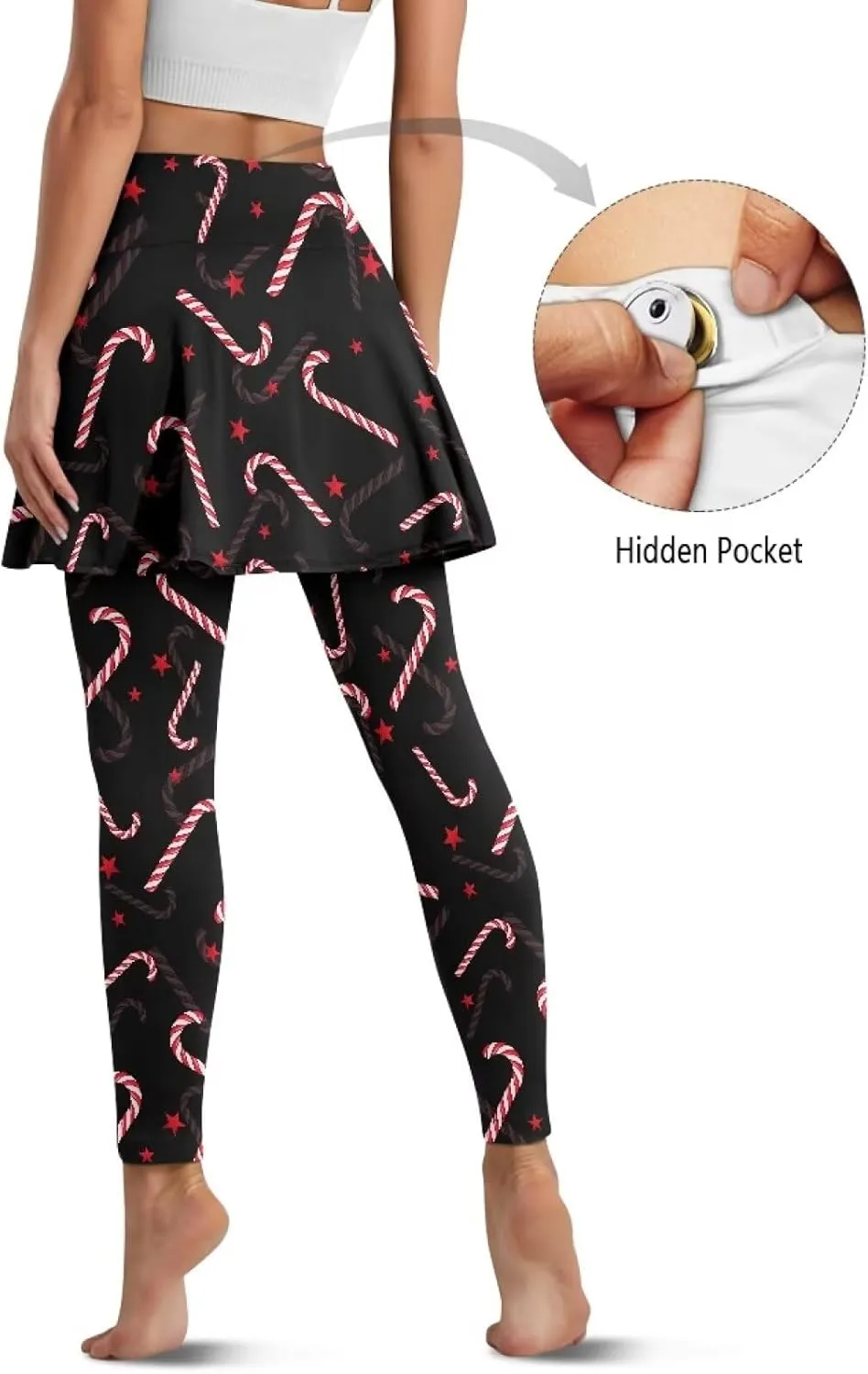 Christmas Skirted Leggings for Women Tennis Skirt with Leggings Plus Size Golf Yoga Skorts Pants Clothes