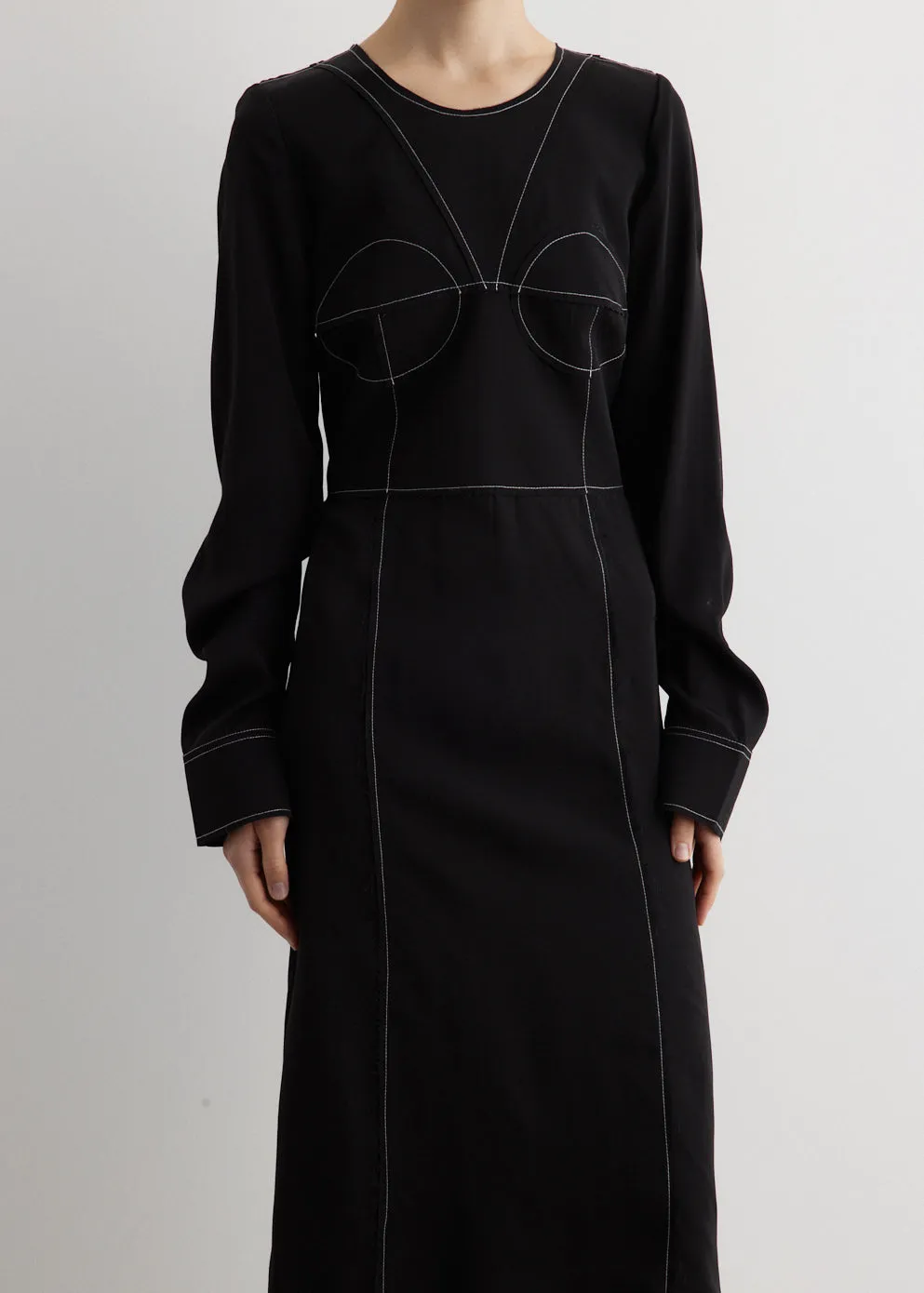 Contrast Stitch Bustier Dress