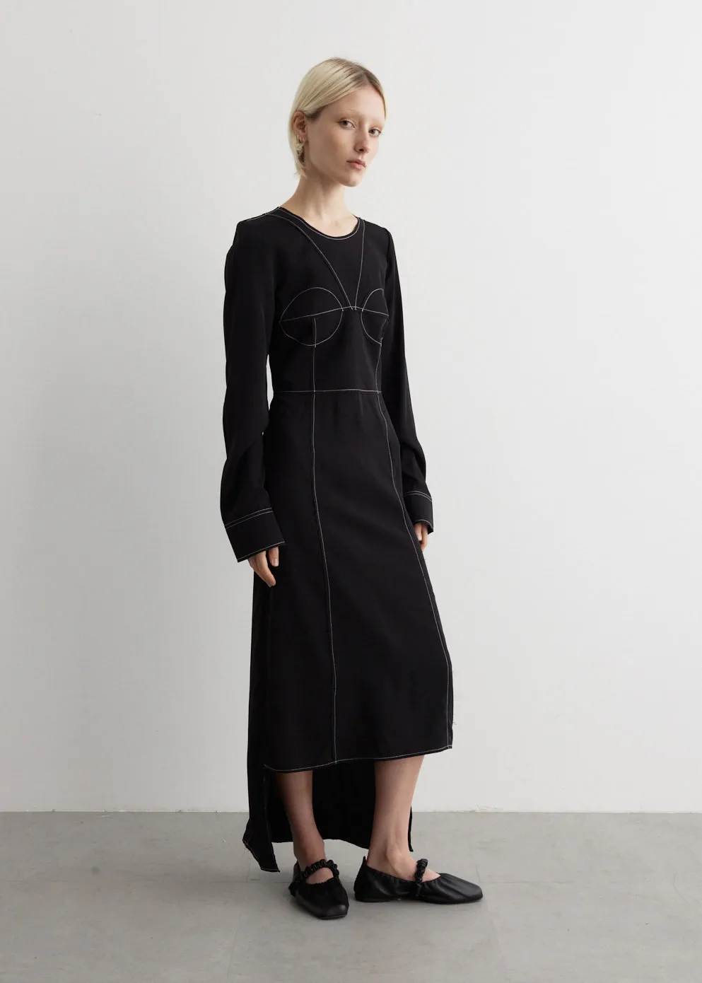 Contrast Stitch Bustier Dress