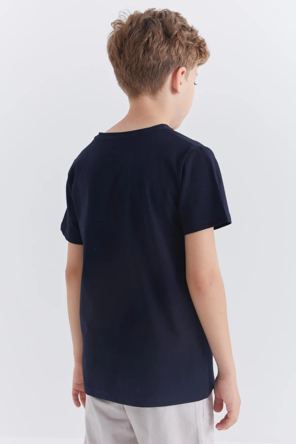 dinazor baskili kisa kol standart kalip o yaka erkek çocuk t-shirt - 10865