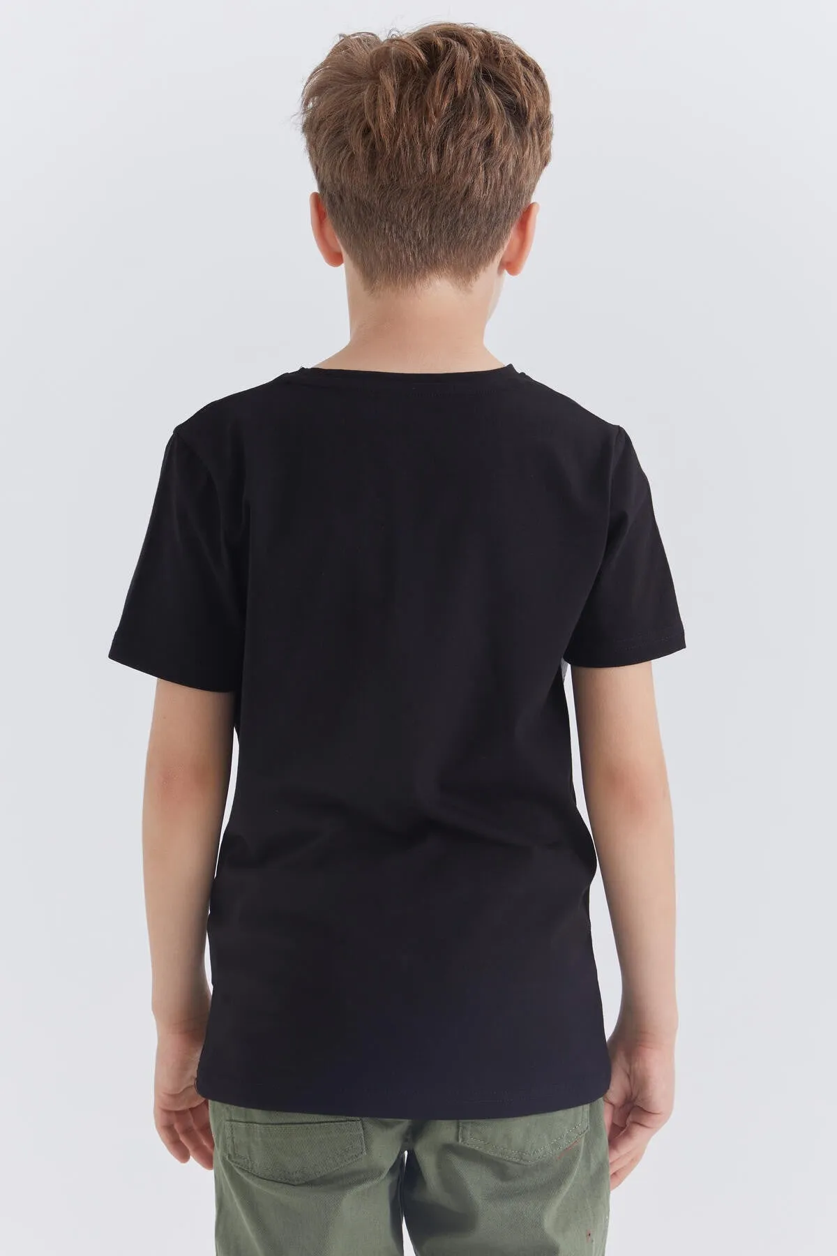 dinazor baskili kisa kol standart kalip o yaka erkek çocuk t-shirt - 10865