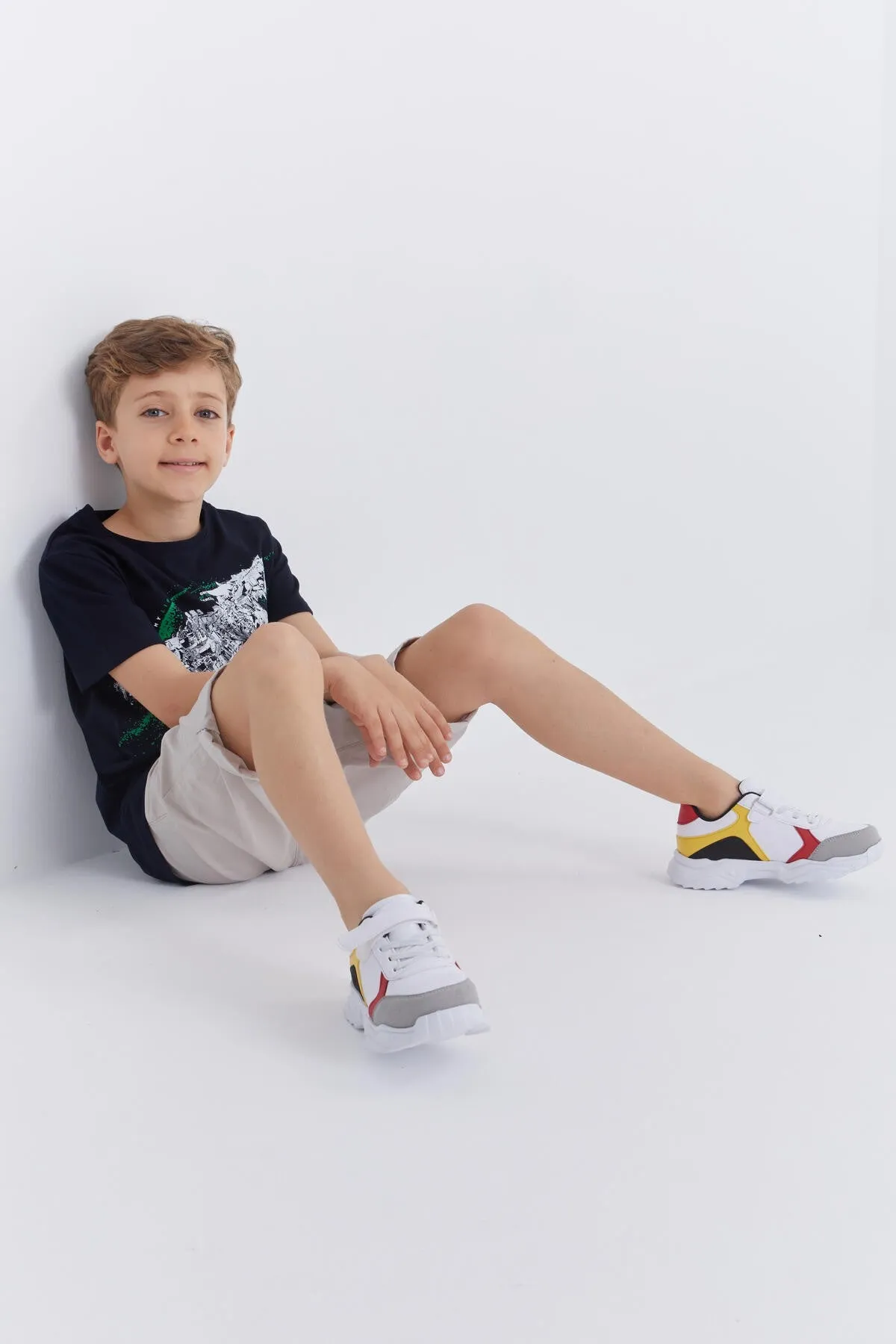 dinazor baskili kisa kol standart kalip o yaka erkek çocuk t-shirt - 10865