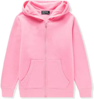 DOTDOG Unisex Kids Soft Brushed Fleece Basic Hooded Sweatshirt Full Zip-Up Hoodie for Boys or Girls (Age 3-12 Years)
