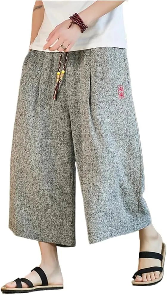 Embroidery Harem Pants Casual Spring Summer Men Baggy Trousers Streetwear Sweatpants Male Loose s16 Grey8 L
