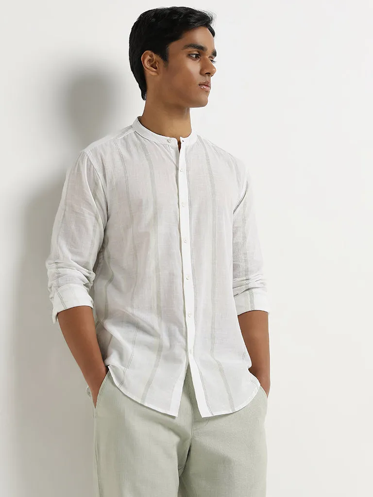 ETA Off-White Striped Resort-Fit Cotton Shirt