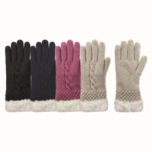 Grand Sierra Ladies Acrylic Cable Knit Glove - 73406