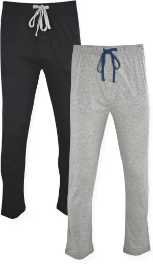 Hanes Men's Solid Knit Sleep Pant with Pockets and Drawstring, Black/Active Grey-2 Pack, 3X