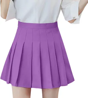 High Waisted Mini Skirts for Women Anti-Slip Lining A-Line Casual Skirt with Elastic Waist and Flowy Chiffon Fabric