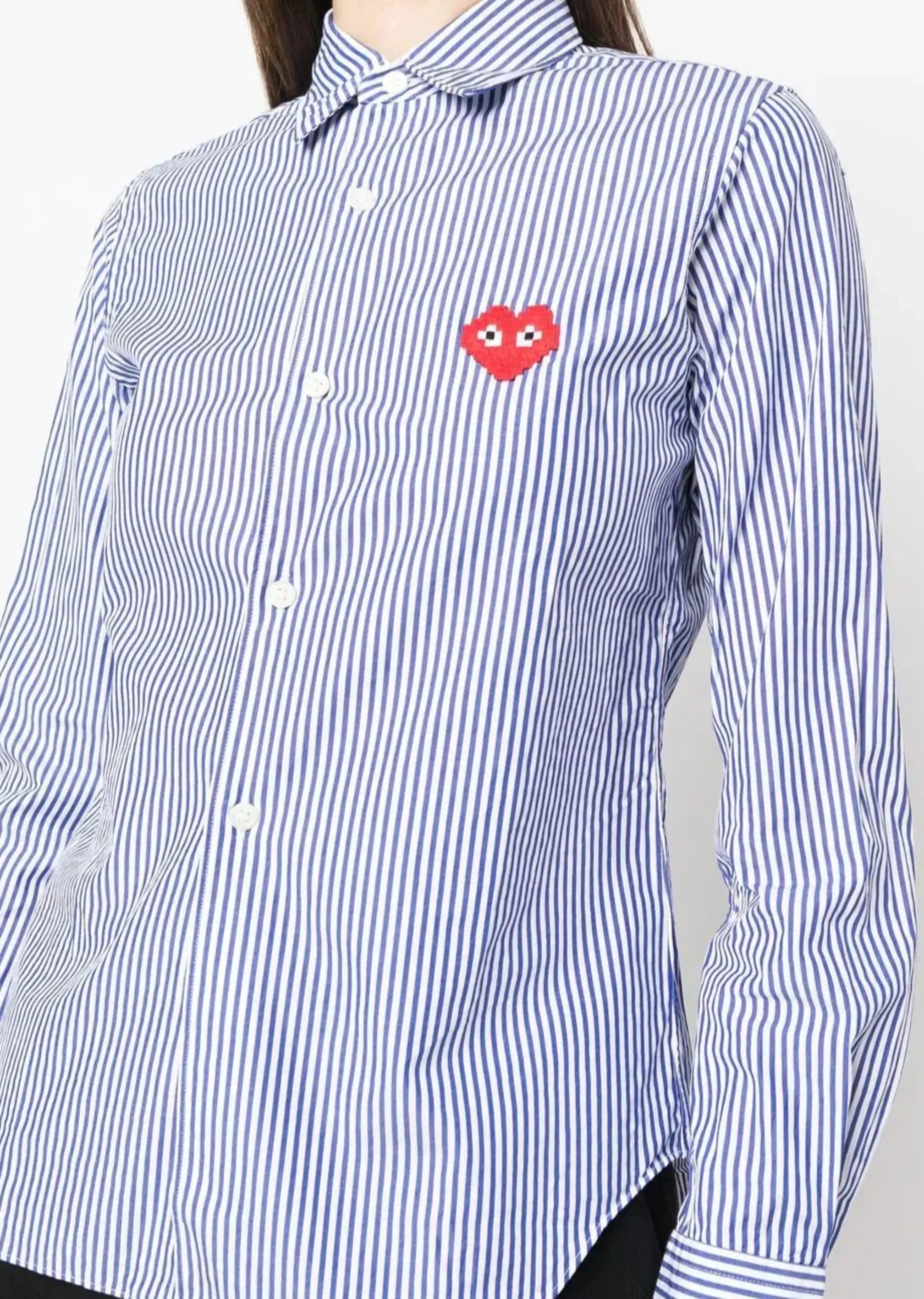 Invader Ladies Striped Long Sleeve Button Down Shirt