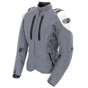 Joe Rocket 'Atomic 4.0' Womens Silver/White Textile Motorcycle Jacket
