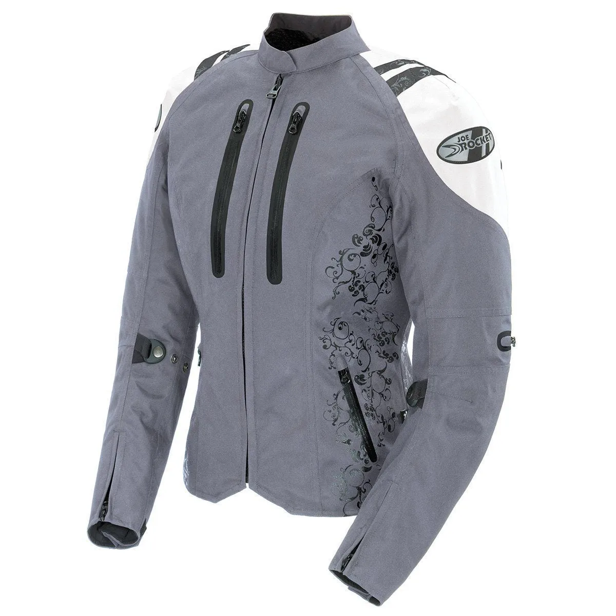 Joe Rocket 'Atomic 4.0' Womens Silver/White Textile Motorcycle Jacket