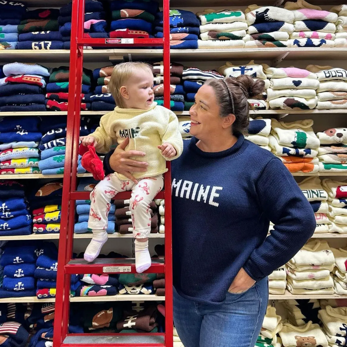 Ladies Navy Maine Sweater