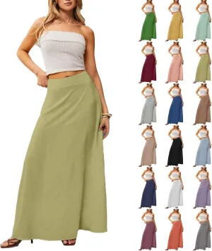 Long Skirts for Women 2025 Summer Vacation High Waisted A Line Skirt Elegant Work Office Flowy Maxi Skirt with Pockets