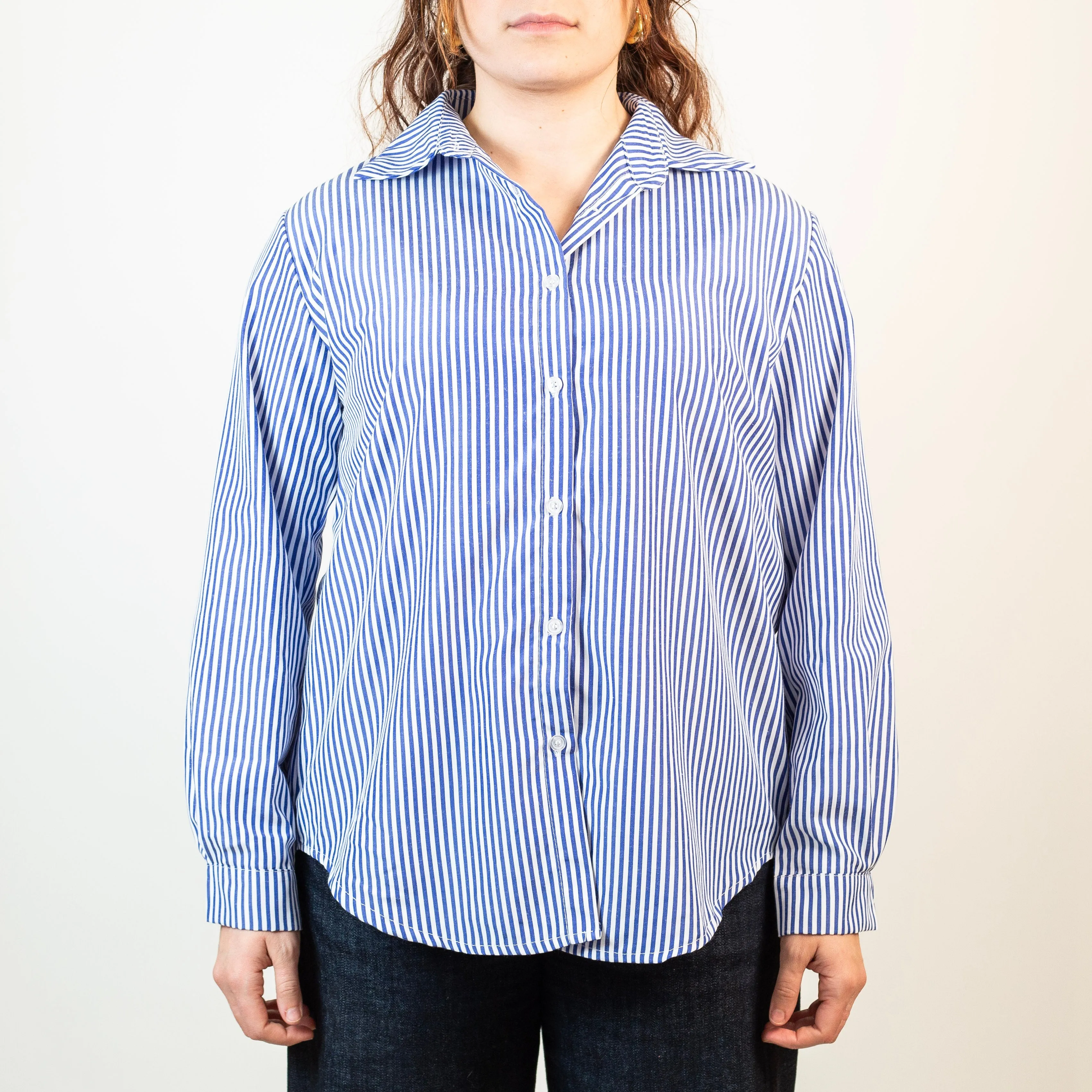 Long Sleeve Striped Shirt (Blue)