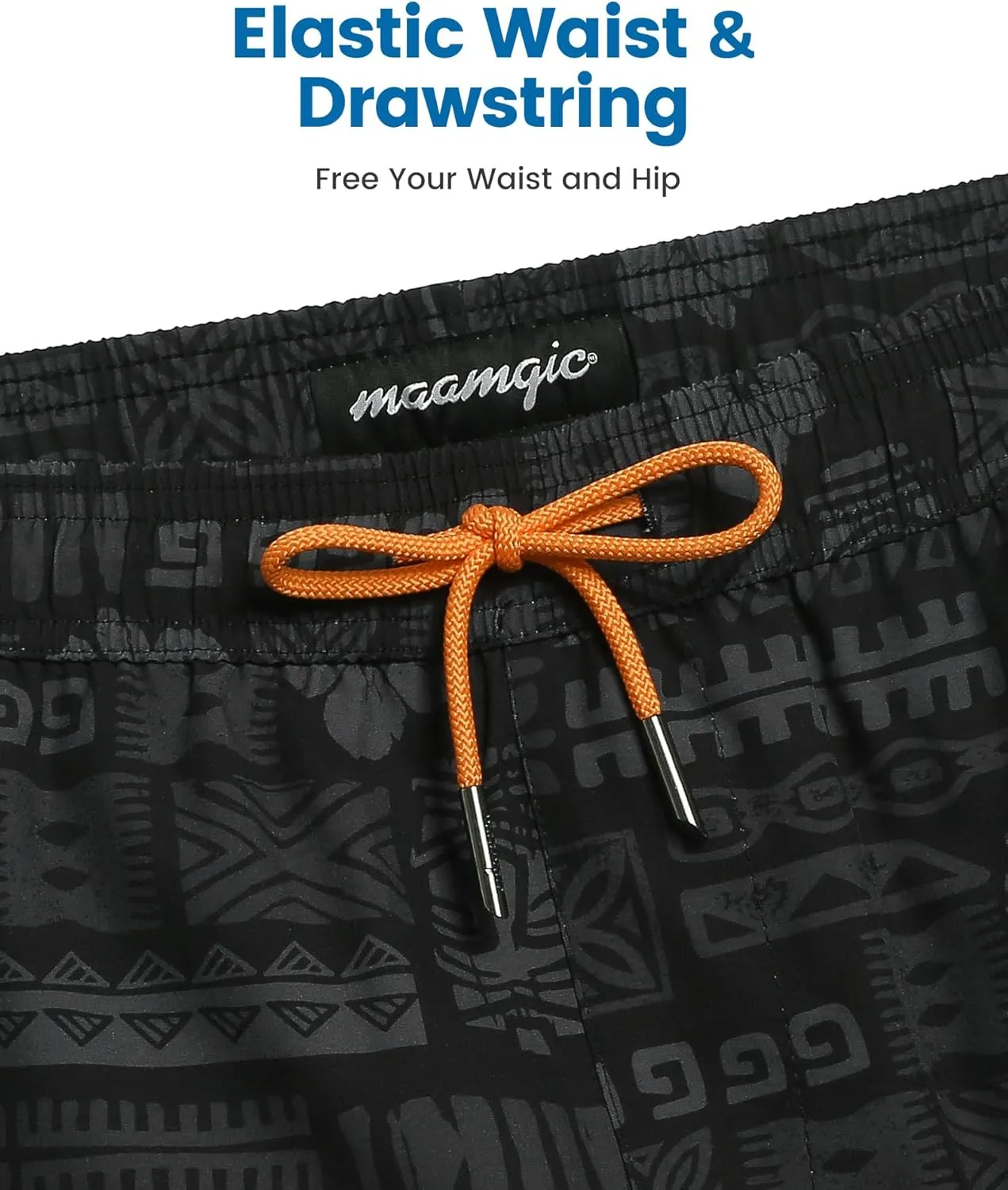 maamgic 5inch Mens Swim Trunks with Compression Liner 2-in-1 Swimming Shorts Stretch Quick Dry with Zipper Pockets