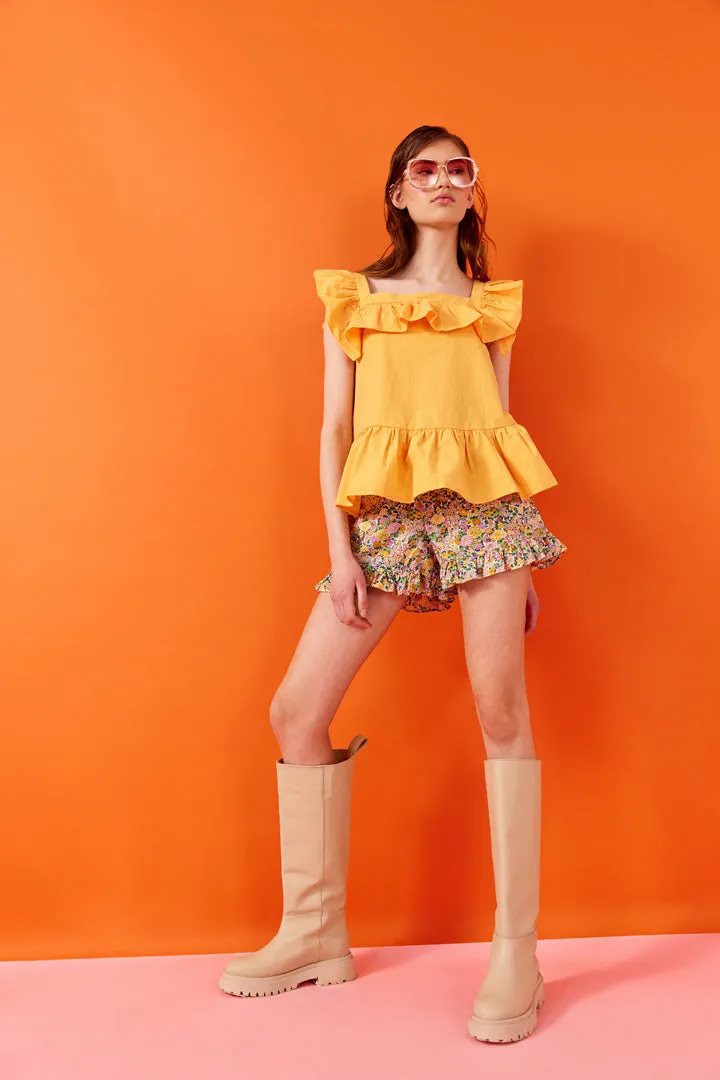 Macy Ruffle shorts - Flowerfield