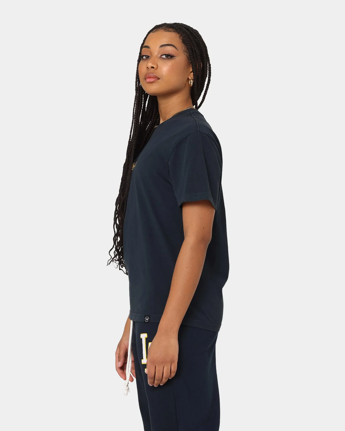 Majestic Athletic Women's Los Angeles Dodgers Contrast Stitch T-Shirt True Navy