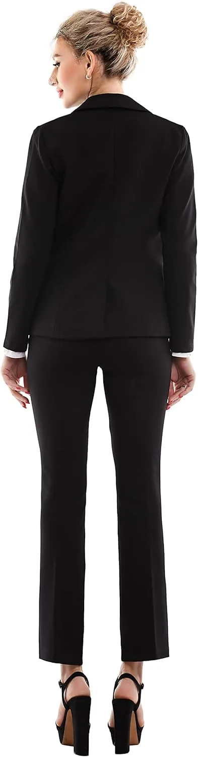 Marycrafts Women's 2 Buttons Business Blazer Pant Suit Set for Work