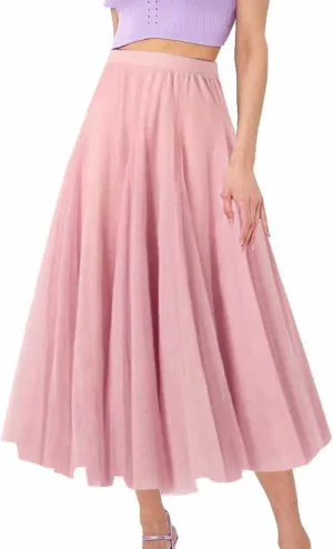 Maxi Skirts for Women Casual High Waisted Flowy Pleated A Line Midi Length Plain Skirt Trendy Cute Vacation Dress