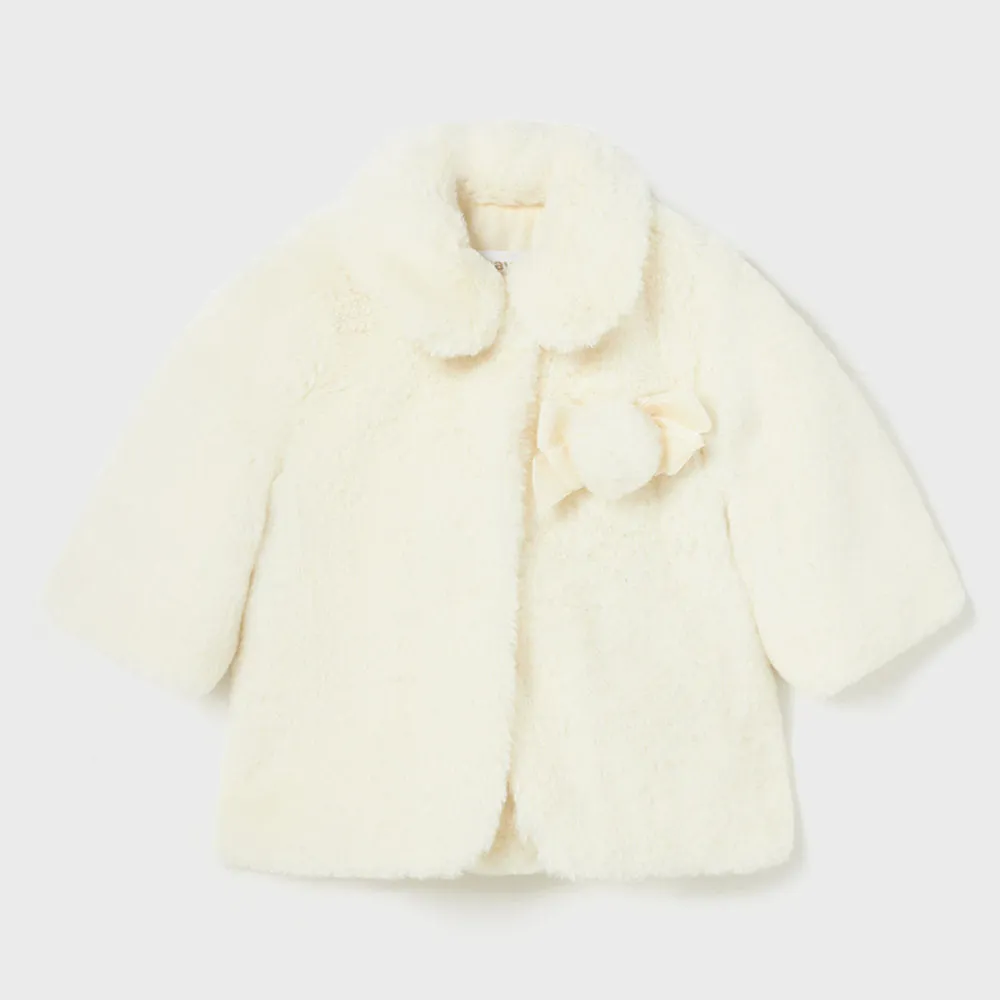 Mayoral Faux Fur Coat - Cream